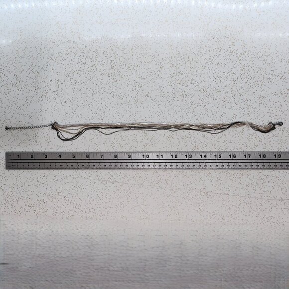 BFD Tricolor Metal Multistrand Chain Necklace - Picture 6 of 7